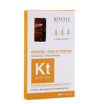 Активатор для волосся Revuele Keratin+ Ampoules Hair Restoration Activator, 8 шт 4416 фото