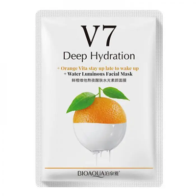 Маска для лица тканевая BIOAQUA V7 Deep Hydration витаминная, Апельсин 500 фото