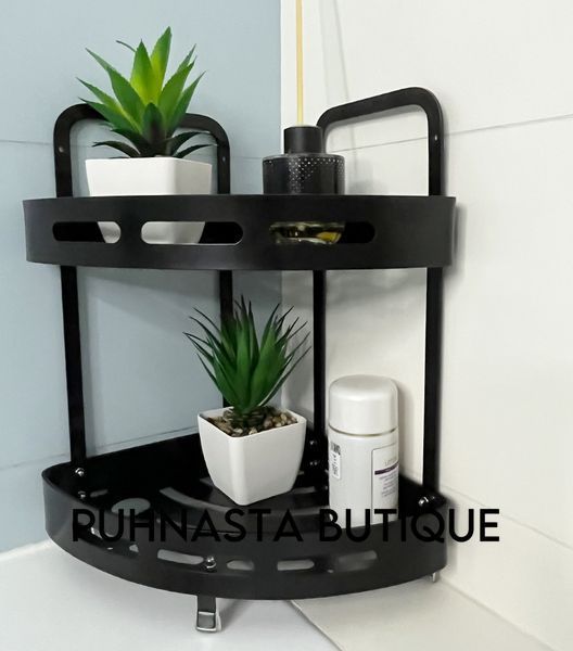 Полиця двоярусна Homax матова чорна 24x24x36 см (EBA-3520 BL) EBA-3520 BL фото