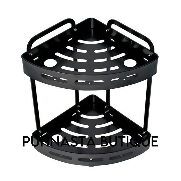 Полиця двоярусна Homax матова чорна 24x24x36 см (EBA-3520 BL) EBA-3520 BL фото