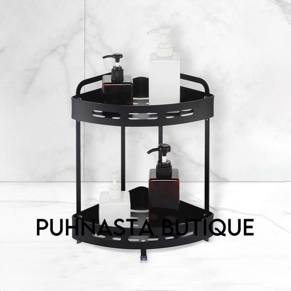 Полиця двоярусна Homax матова чорна 24x24x36 см (EBA-3520 BL) EBA-3520 BL фото