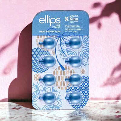 Вітаміни для волосся Ellips «Сила лотоса» Ellips Hair Vitamin Heat Protection 8х1ml 1108 фото