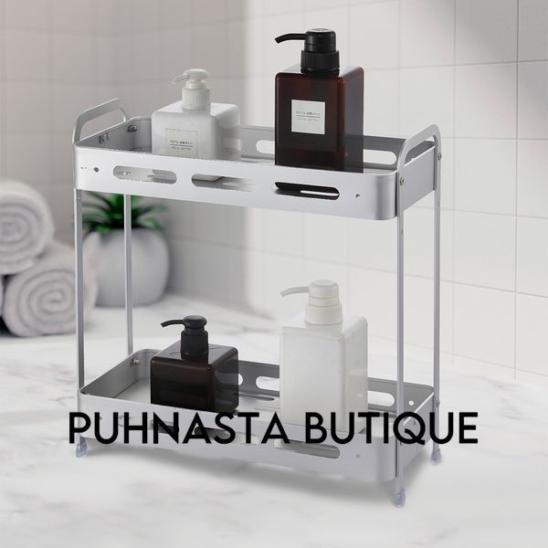 Полка двухъярусная Homax прямоугольная алюминиевая 33x15,5x36 см (EBA-3540 AL) EBA-3540 AL фото