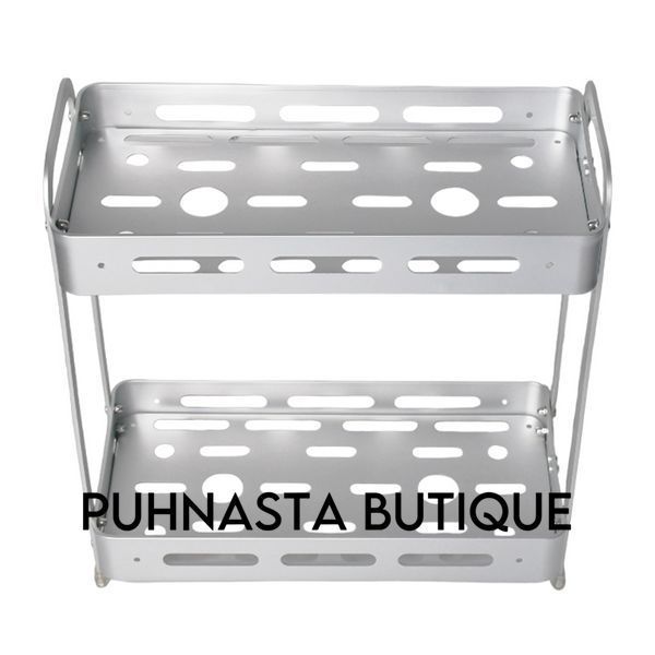 Полка двухъярусная Homax прямоугольная алюминиевая 33x15,5x36 см (EBA-3540 AL) EBA-3540 AL фото