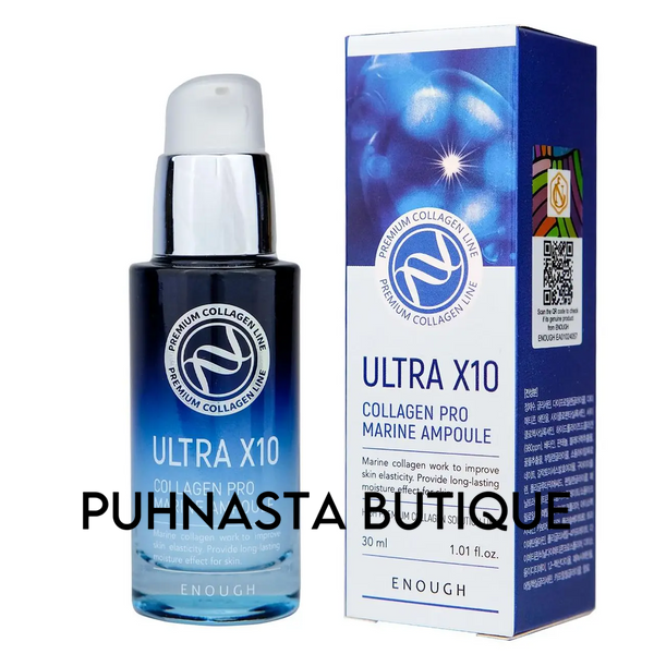 Сыворотка для лица Enough Ultra X10 Collagen Pro Marine Ampoule с коллагеном, 30 мл 80223 фото