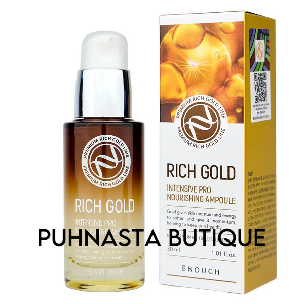 Восстанавливающая сыворотка для лица Enough Rich Gold Intensive Pro Nourishing Ampoule с компонентами золота, 30 мл 23854 фото