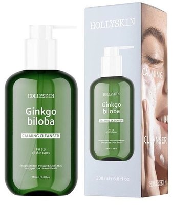 Заспокійливий гель, що очищає, з екстрактом гнучкого білоба Hollyskin Ginkgo Biloba Calming Cleanser 200мл 8795 фото