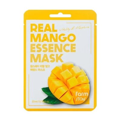 Тканинна маска для обличчя FarmStay Real Mango Essence Mask, з екстрактом манго, 23 мл 3303 фото