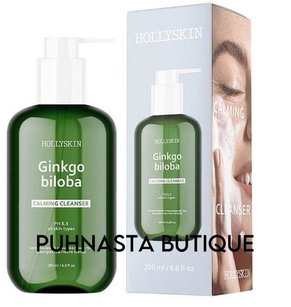 Успокаивающий очищающий гель с экстрактом гибкого билоба Hollyskin Ginkgo Biloba Calming Cleanser 200мл 8795 фото