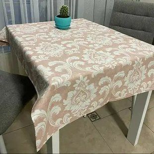Скатертина з тефлоновим покриттям Homedec Вензель (пудровий) (180х120 см) 55901 фото