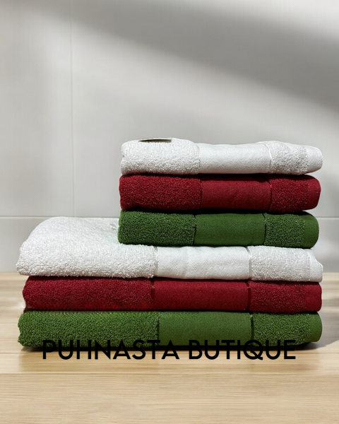 Хлопковые полотенца для лица Malloory Home Рождественский мишка (упаковка), 6 шт 54743 фото
