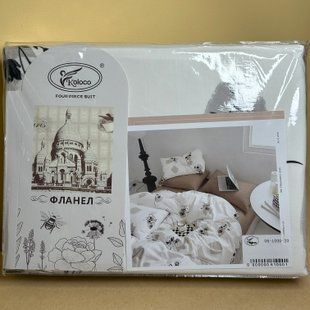 Постельный комплект Koloco Фланель Сад (простынь, пододеяльник, 2 наволочки) двуспальный 56691 фото