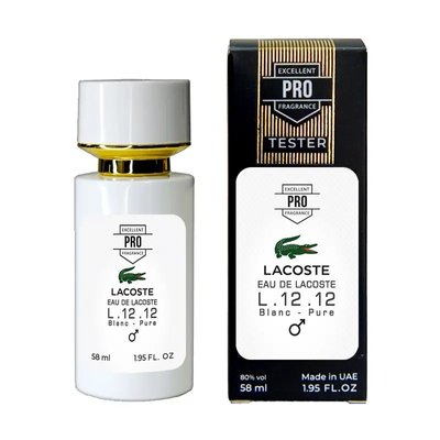 Парфумована вода для чоловіків Lacoste Eau De L.12.12 Blanc-Pure, 58 мл 25617 фото