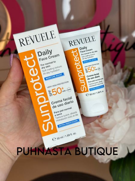 Сонцезахисний крем зволожувальний, для обличчя та тіла Revuele Sunprotect Extra Hidratacion SPF50+, 50 мл 4153 фото