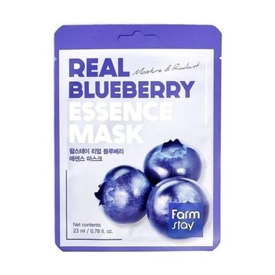 Тканинна маска для обличчя FarmStay Real Blueberry Essence Mask з екстрактом чорниці, 23 мл 3309 фото