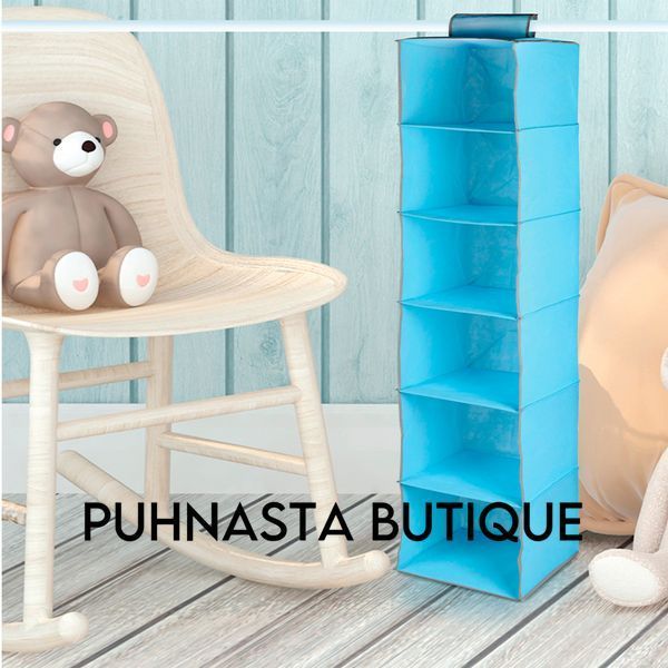 Кофр підвісний Handy Home Ведмедик блакитний 6 секцій 30х30х120 см (UC-104) UC-104 фото