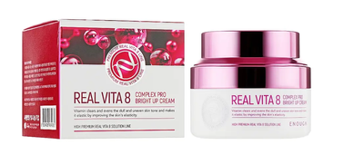 Крем для обличчя Enough Real Vita 8 Complex Pro Bright Up Cream поживний із вітамінами 50 мл 24568 фото