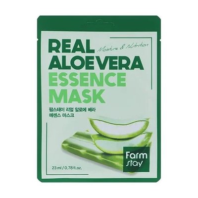 Зволожувальна тканинна маска для обличчя FarmStay Real Aloe Vera Essence Mask з алое, 23 мл 3312 фото