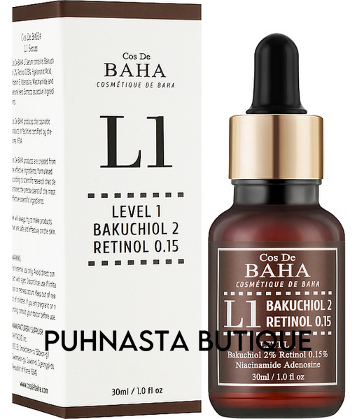 Антивікова сироватка Cos De BAHA L1 Bakuchiol & Retinol Serum, 30 мл 4304 фото