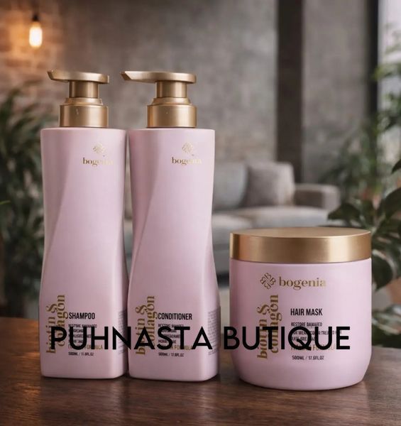 Набір для волосся Bogenia Biotin & Collagen BG451 (шампунь, кондиціонер, маска) 56649 фото