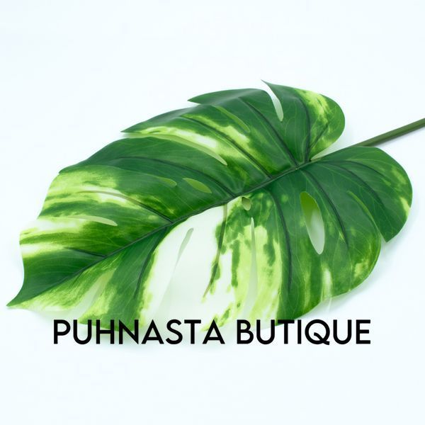 Искусственный лист Engard Monstera Alba зеленый 71 см (TW-53) TW-53 фото
