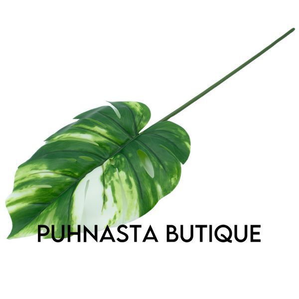 Искусственный лист Engard Monstera Alba зеленый 71 см (TW-53) TW-53 фото