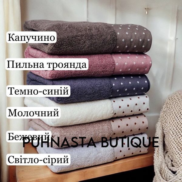 Набор хлопковых полотенец Koloco Горошек Темно-синий, 2 шт 55391 фото