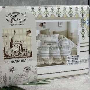 Постельный комплект Koloco Фланель Скандинавия (простынь, пододеяльник, 2 наволочки) двуспальный 56699 фото