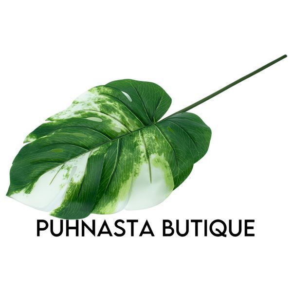 Штучне листя Engard Monstera Alba зелене 78 см (TW-55) TW-55 фото