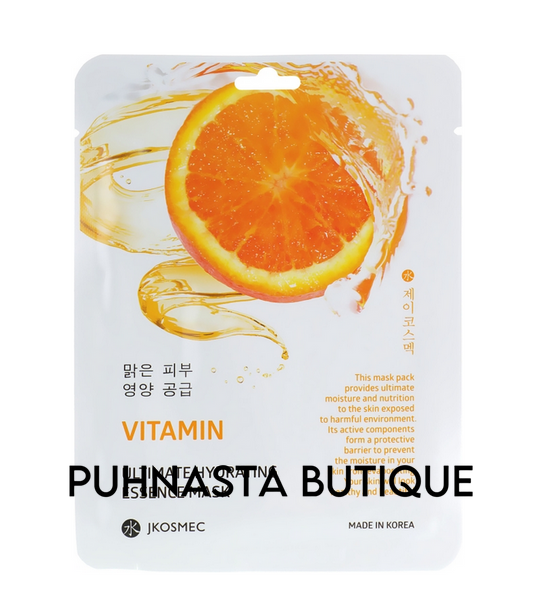 Тканинна зволожувальна маска з вітамінами В12, С і Е Jkosmec Vitamin Ultimate Hydrating Essence Mask, 25 мл 4348 фото