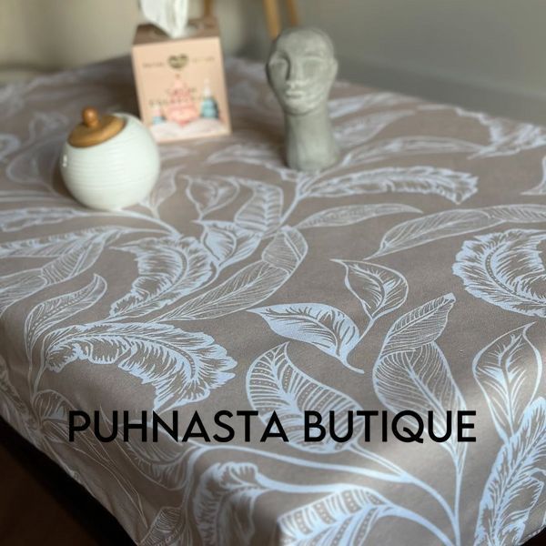 Скатертина з тефлоновим покриттям Homedec Ботаніка (бежевий) (180х120 см) 55446 фото