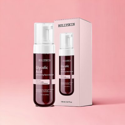 Відлущувальна пінка для обличчя Hollyskin Glycolic Acid Exfoliating Face Cleanser з гліколевою кислотою та екстрактом кленового сиропу, 150 мл 3320 фото