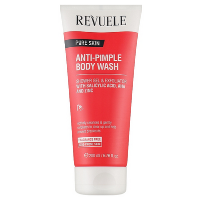 Засіб очищуючий для тіла проти прищів Revuele Pure Skin Anti-Pimple Body Wash, 200 мл 4312 фото