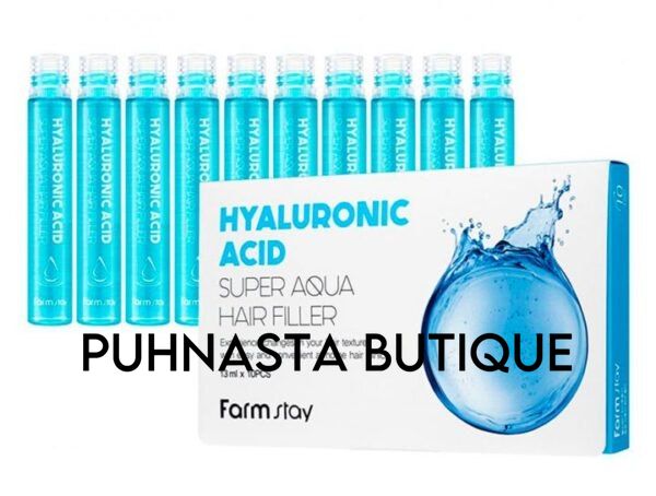 Питательный филлер для волос с гиалуроновой кислотой Farmstay Hyaluronic Acid Super Aqua Hair Filler 13ml 85213 фото