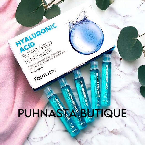 Питательный филлер для волос с гиалуроновой кислотой Farmstay Hyaluronic Acid Super Aqua Hair Filler 13ml 85213 фото