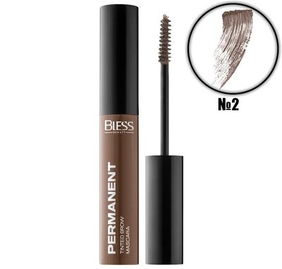 Тинтирующая тушь для бровей Bless Beauty Permanent Tinted Brow Mascara - №2 (Medium Brown) 54538 фото