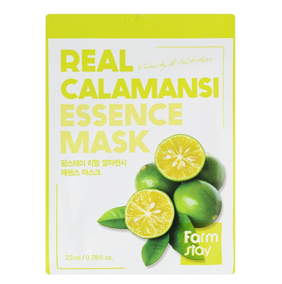 Тканинна маска для обличчя FarmStay Real Calamansi Essence Mask з екстрактом каламансі, 23 мл 3331 фото