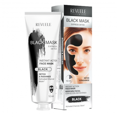 Моментальная экспресс-маска для лица Revuele Express Detox Black Mask, 80 мл 55040 фото