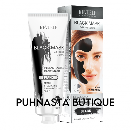 Моментальна експрес-маска для обличчя Revuele Express Detox Black Mask, 80 мл 55040 фото