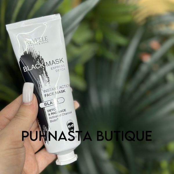 Чорна експрес-маска для обличчя Revuele Express Detox Black Mask, 80 мл 55040 фото