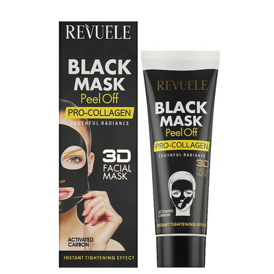 Черная маска-пленка для лица Проколлаген Revuele Black Mask Peel Off Pro-Collagen, 80 мл 55041 фото