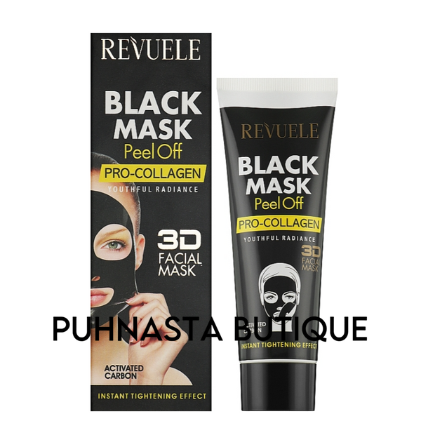 Черная маска-пленка для лица Проколлаген Revuele Black Mask Peel Off Pro-Collagen, 80 мл 55041 фото