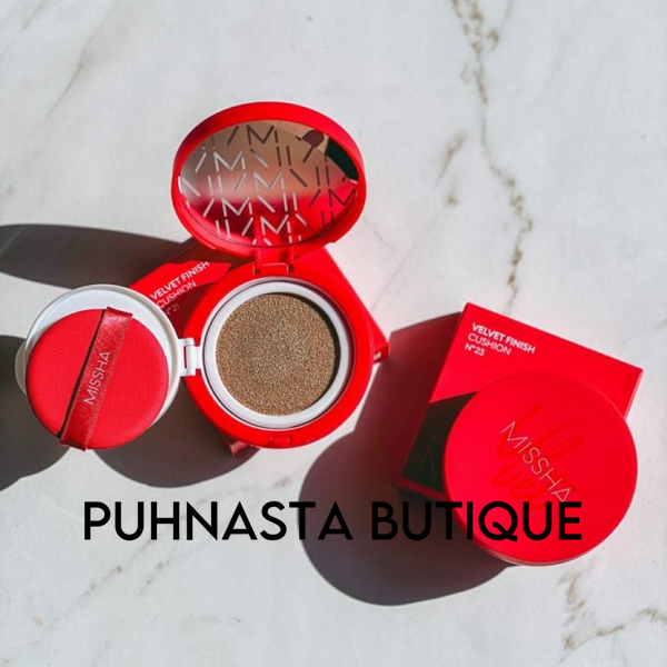 Тональний кушон з матовим фінішем Missha Velvet Finish Cushion SPF50+ PA+++ №21 (світло-бежевий) 56783 фото