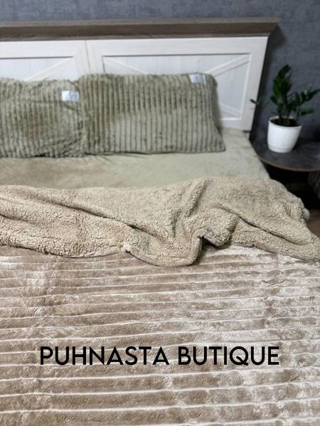 Двухслойный плед Королевский Шарпей на овчине L&M Home Textiles Капучино евро 200х230 54347 фото