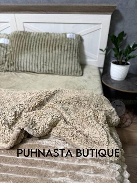 Двухслойный плед Королевский Шарпей на овчине L&M Home Textiles Капучино евро 200х230 54347 фото