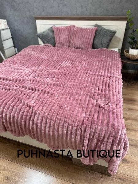 Двошаровий плед Королівський Шарпей на овчині L&M Home Textiles Курна троянда євро 200х230 54348 фото