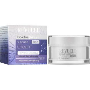 Скульптурувальний денний крем для контуру обличчя Revuele Bioactive Skin Care Retinol + Peptides V-shape Day Cream, 50 мл 56766 фото