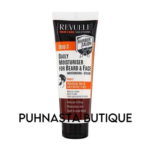 Зволожуючий крем для бороди та обличчя Revuele Men Care Barber Daily Moisturizer Beard & Face, 80 мл 54485 фото