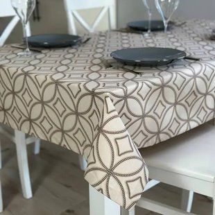 Скатертина з тефлоновим покриттям Homedec Переплетення (кремовий) (180х120 см) 55891 фото