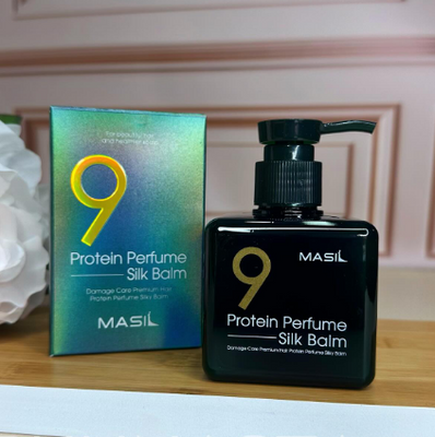 Незмивний парфумований бальзам з протеїнами Masil 9 Protein Perfume Silk Balm для захисту волосся, 180 мл 7103 фото